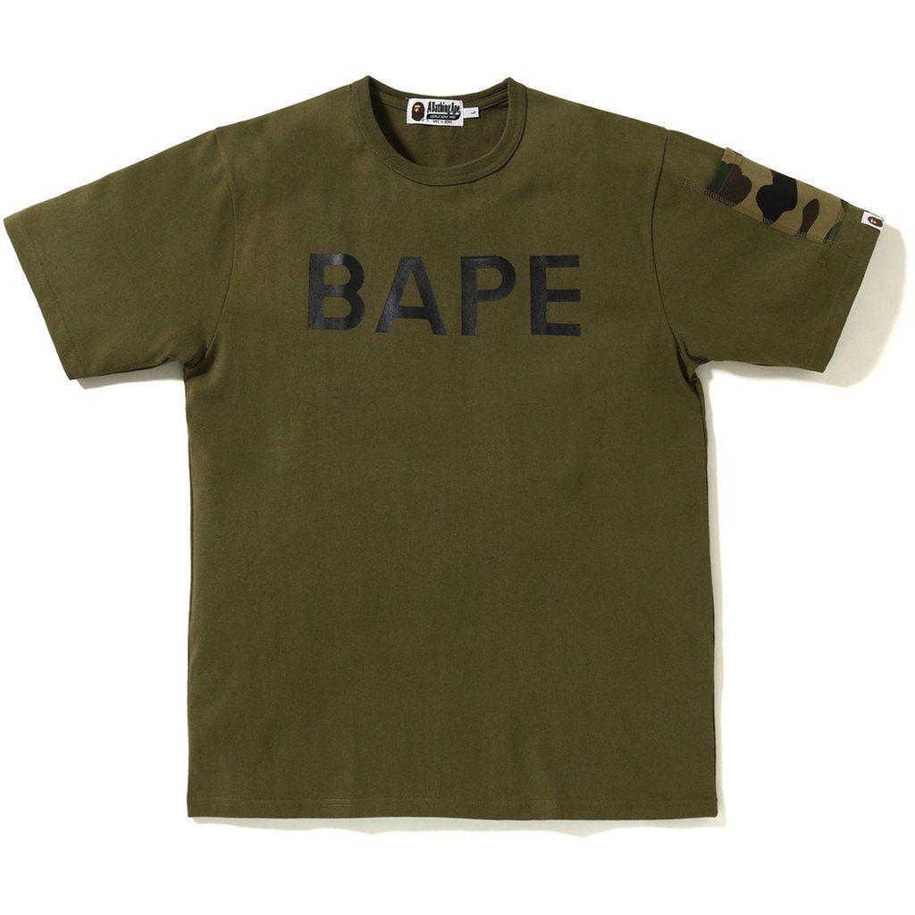 Brown Camo BAPE Logo - BAPE 1ST CAMO SLEEVE POCKET TEE MENS | us.bape.com