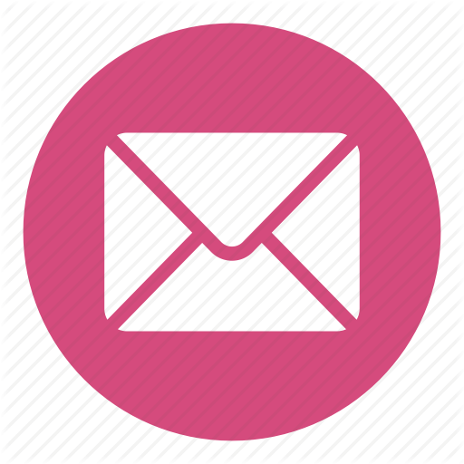 Pink Phone email Logo - Close envelope, email, envelope, letter, mail, message icon
