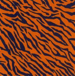 Blue and Orange Tiger Logo - Navy Blue and Orange Tiger Fabric by Fabric Finders - 1 yard ...