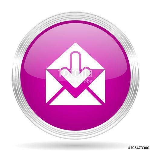 Pink Phone email Logo - email pink modern web design glossy circle icon