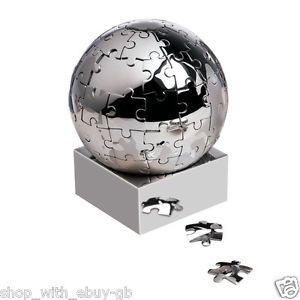 Puzzle Globe Logo - Executive Magnetic Stainless Steel World Puzzle Globe Desk Jigsaw ...