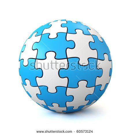 Puzzle Globe Logo - Puzzle piece globe Logos