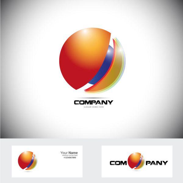 Shiny Logo - Corporate logo design with 3D shiny circle illustration Free vector