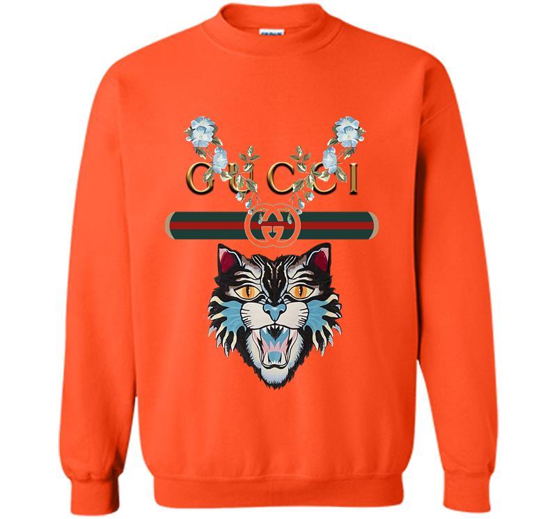 Blue and Orange Tiger Logo - Gucci Blue Tiger Logo Sweatshirt