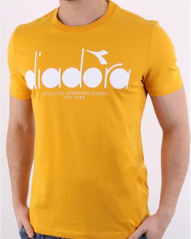 Diadora Logo - Diadora Logo T Shirt in Yellow, Diadora, T Shirt, Yellow, Mens