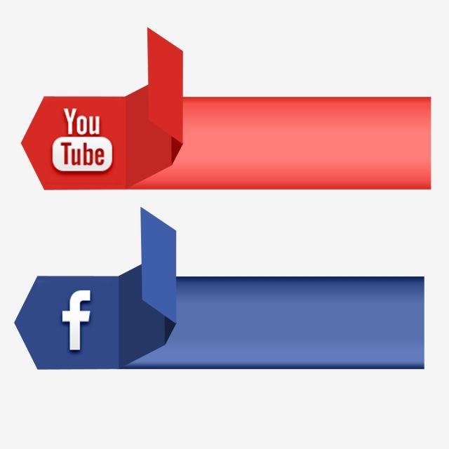 Facebook YouTube Logo - Social Media 3d Icon Facebook Youtube Vector Ribbon Banner, Social ...