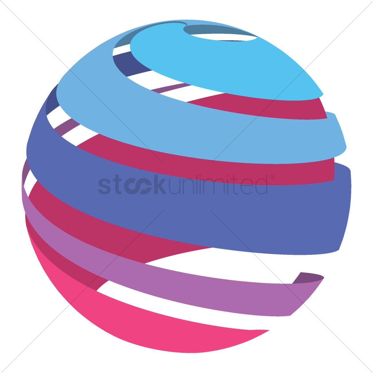 Spiral Globe Logo - Globe logo element with spiral concept Vector Image