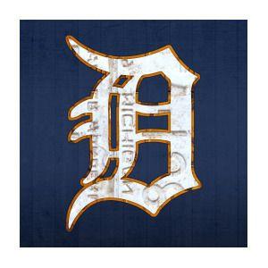 Detroit D Logo - Detroit Tigers Baseball Old English D Logo License Plate Art Mixed ...