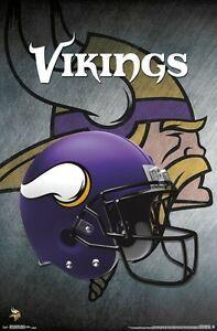 Vikings Football Logo - MINNESOTA VIKINGS - HELMET LOGO POSTER - 22x34 NFL FOOTBALL 14990 | eBay