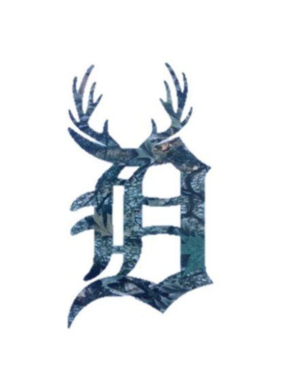 Detroit D Logo - Custom Detroit Tiger D Logo Vinyl Decal with Deer Antlers | Etsy