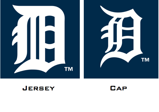 Detroit D Logo - Tigers logo on hat different than logo on jersey : baseball
