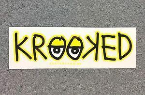 Krooked Skateboards Logo - KROOKED Skateboard Sticker Logo Eyes Large 7in yellow si