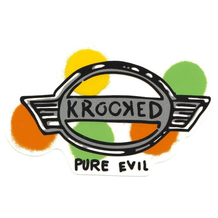 Krooked Skateboards Logo - Krooked Skateboards Pure Evil 3.5' x 5.5' Sticker