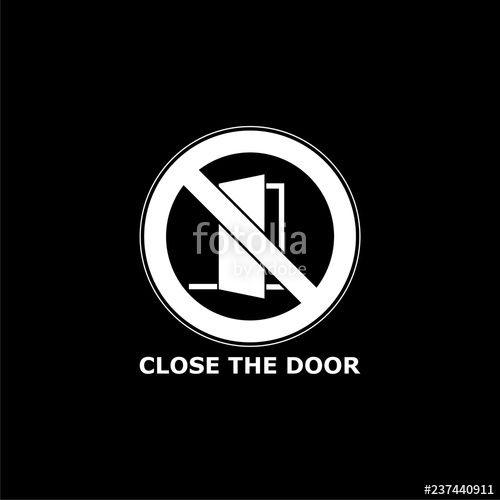 Google Keep Icon Logo - Close the door sign, Keep this door closed icon or logo on dark ...