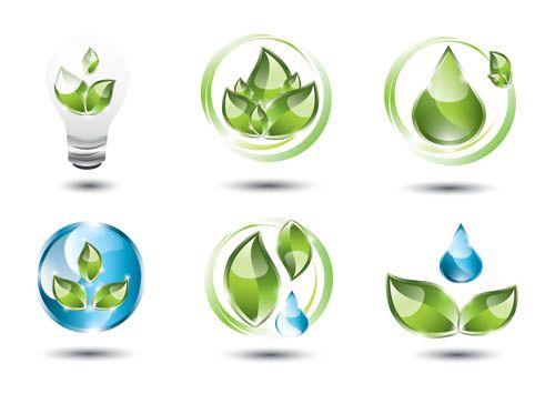 Ecology Logo - Shiny ecology logos vector material free download
