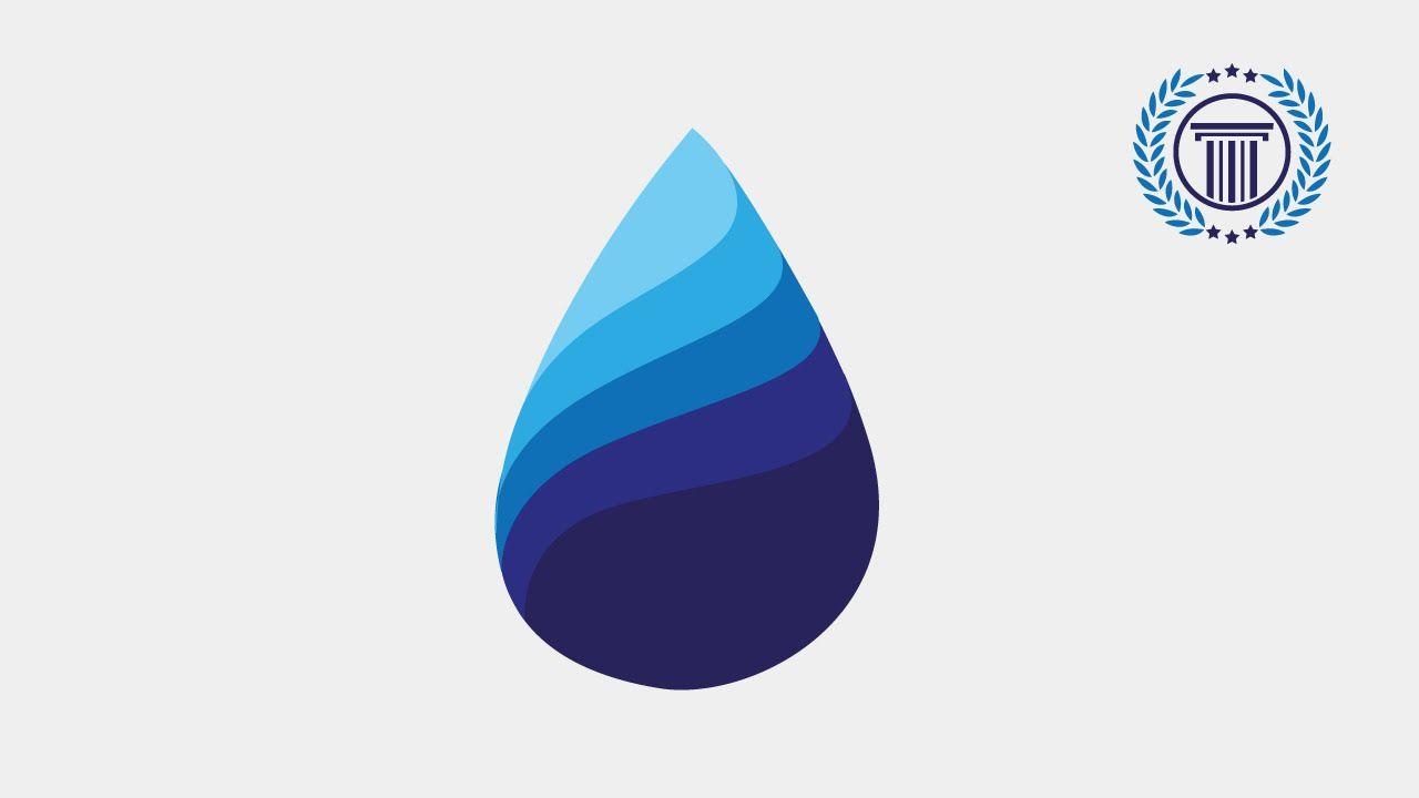 Blue Drop Logo - Blue Water Drop Logo Design Tutorial Using Adobe illustrator CS6 ...