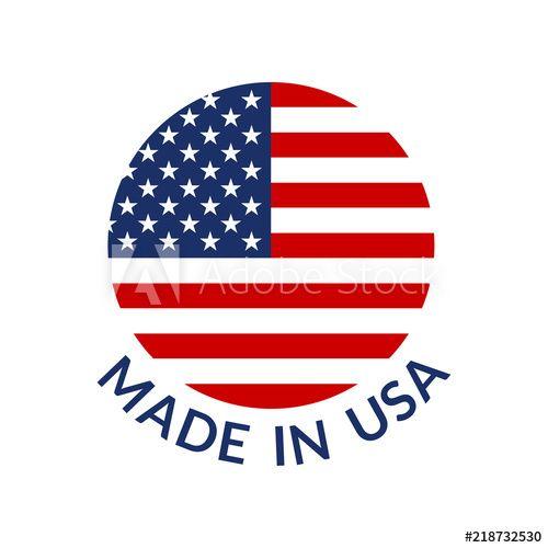 USA N Logo - Made in USA logo or label. Circle US icon with American flag. Vector ...