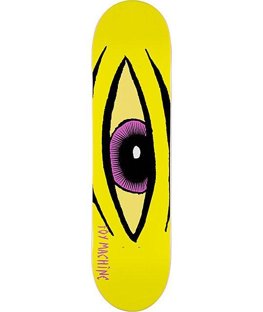 Eye Toy Machine Logo - Toy Machine Sect Eye Yellow 8.0 Skateboard Deck