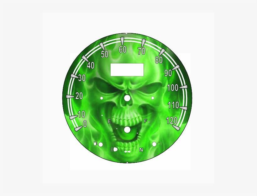 Green Flaming Logo - Roadstar Green Flame Skull - C15 Flaming Skull Cornhole Laminated ...