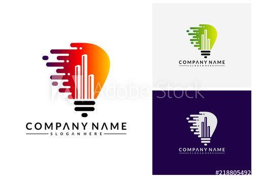 Modern City Logo - Fast Bulb city logo template, Building Idea logo template, Modern ...