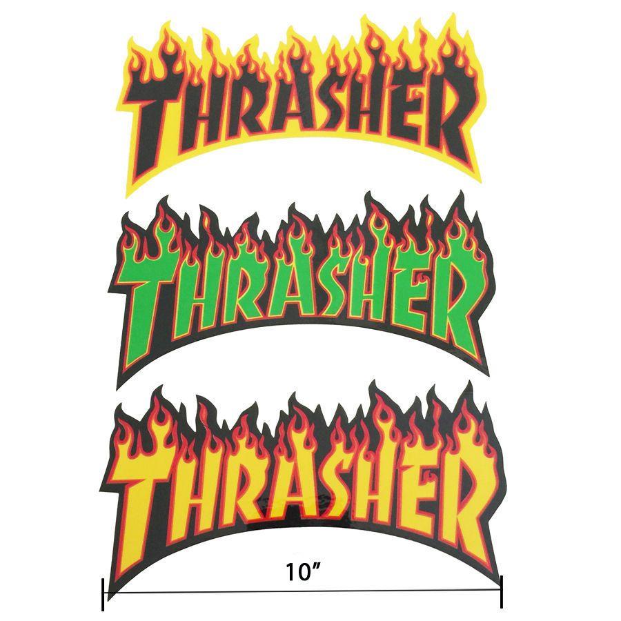 Cartoon Fire Thrasher Logo - Thrasher Magazine Flame Fire Logo Sticker 10