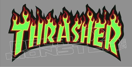 Cartoon Fire Thrasher Logo - Thrasher Logo 3 Decal Sticker DM