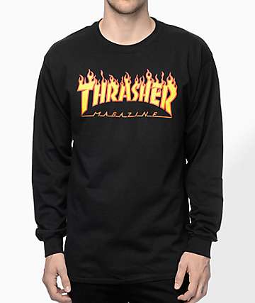 Cartoon Fire Thrasher Logo - Thrasher T-Shirts | Zumiez