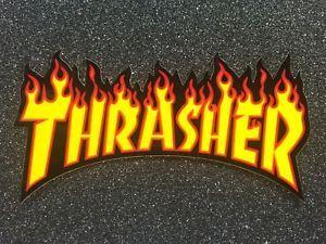 Cartoon Fire Thrasher Logo - Best Vintage Stickers