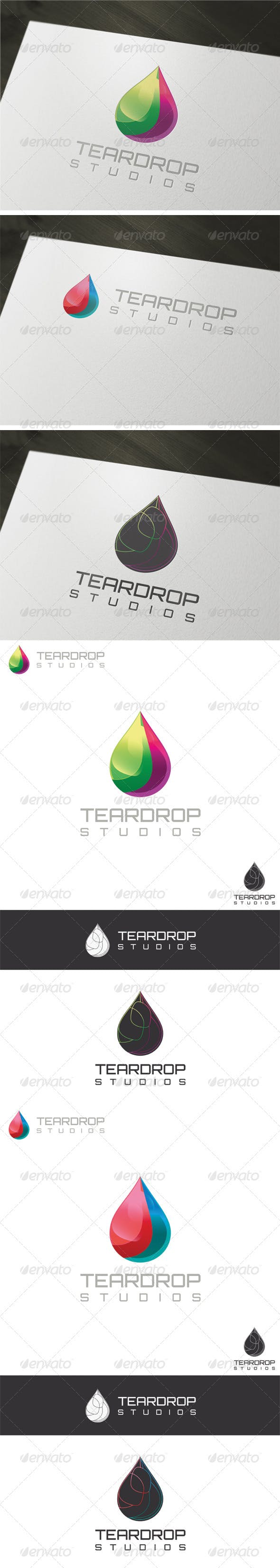Tear Drop Logo - 3D Teardrop Logo Template