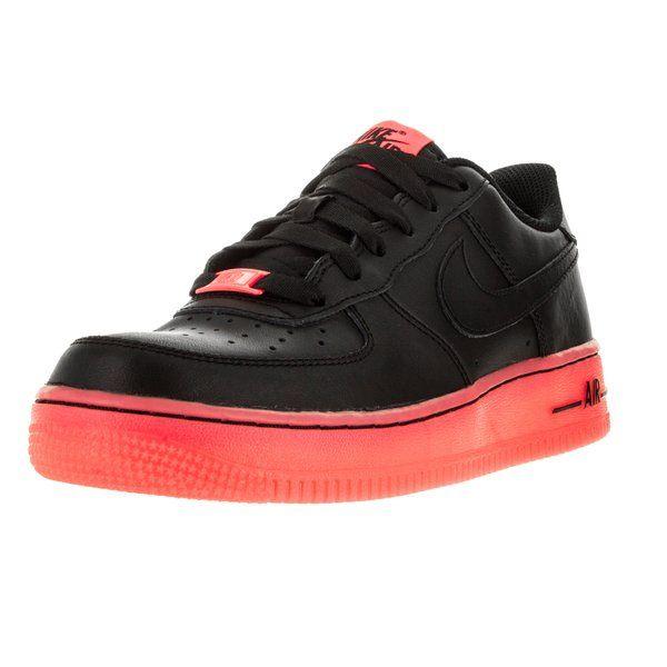 Lava Basketball Logo - Shop Nike Kid's Air Force 1 Premium (Gs) Black/Hot Lava Basketball ...