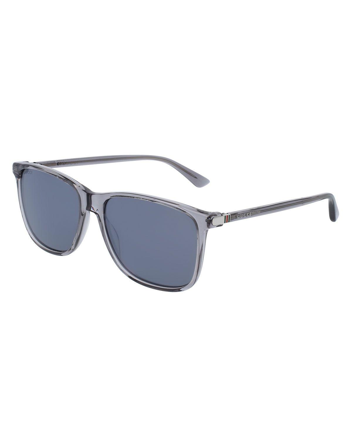 Gucci Translucent Logo - Gucci Translucent Acetate Square Sunglasses, Gray | Neiman Marcus