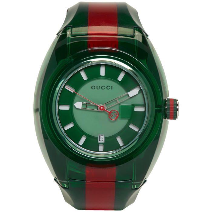 Gucci Translucent Logo - Gucci Green And Red G-Sync Watch In Green/Red | ModeSens