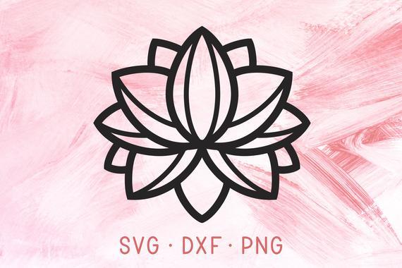 Simple Lotus Flower Logo - Simple Lotus Unalome Design SVG Cute Pretty Flower SVG DXF