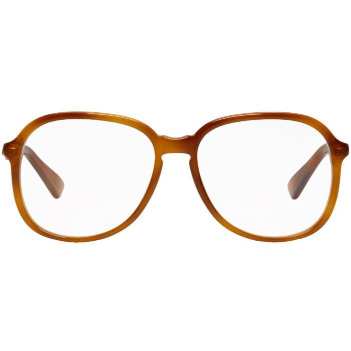 Gucci Translucent Logo - Gucci Tortoiseshell Big Glasses In 002 Light A | ModeSens