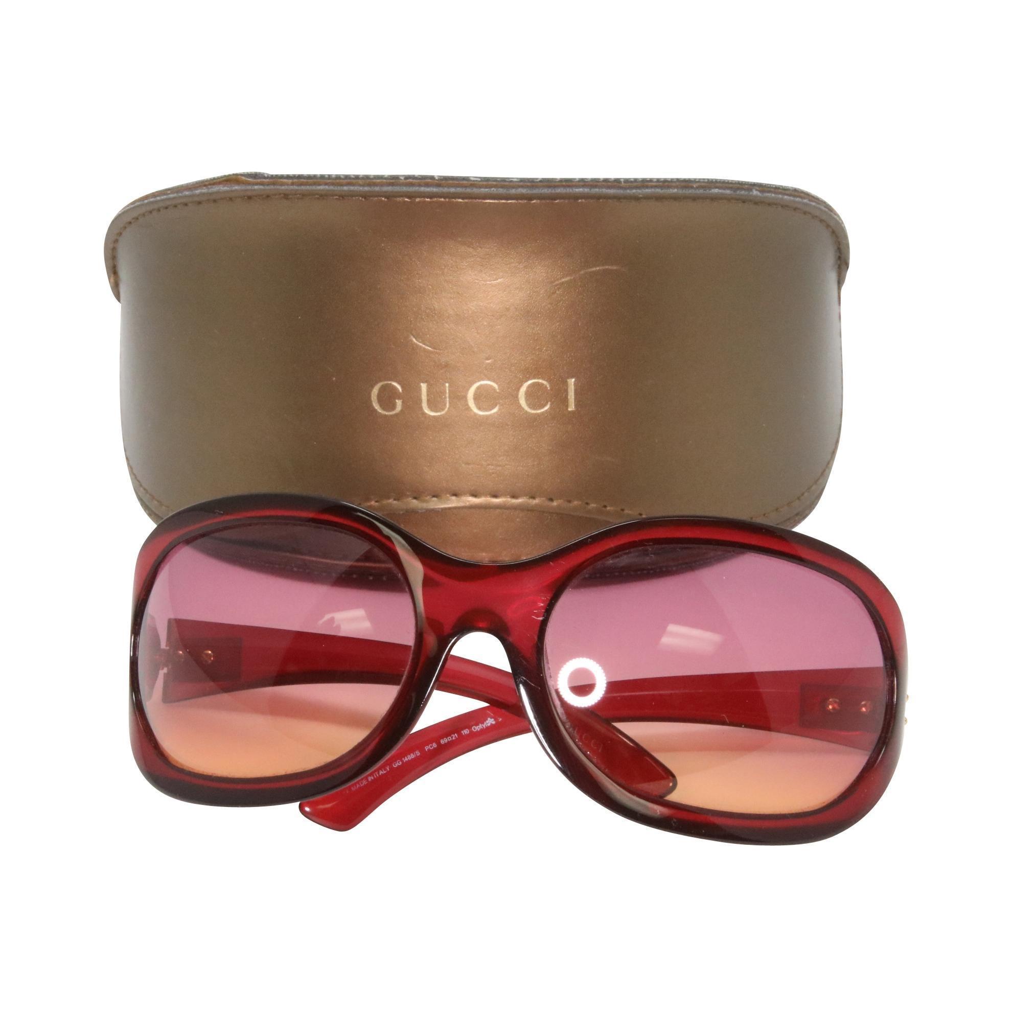 Gucci Translucent Logo - Gucci Round Translucent Oversized 1488/S Sunglasses