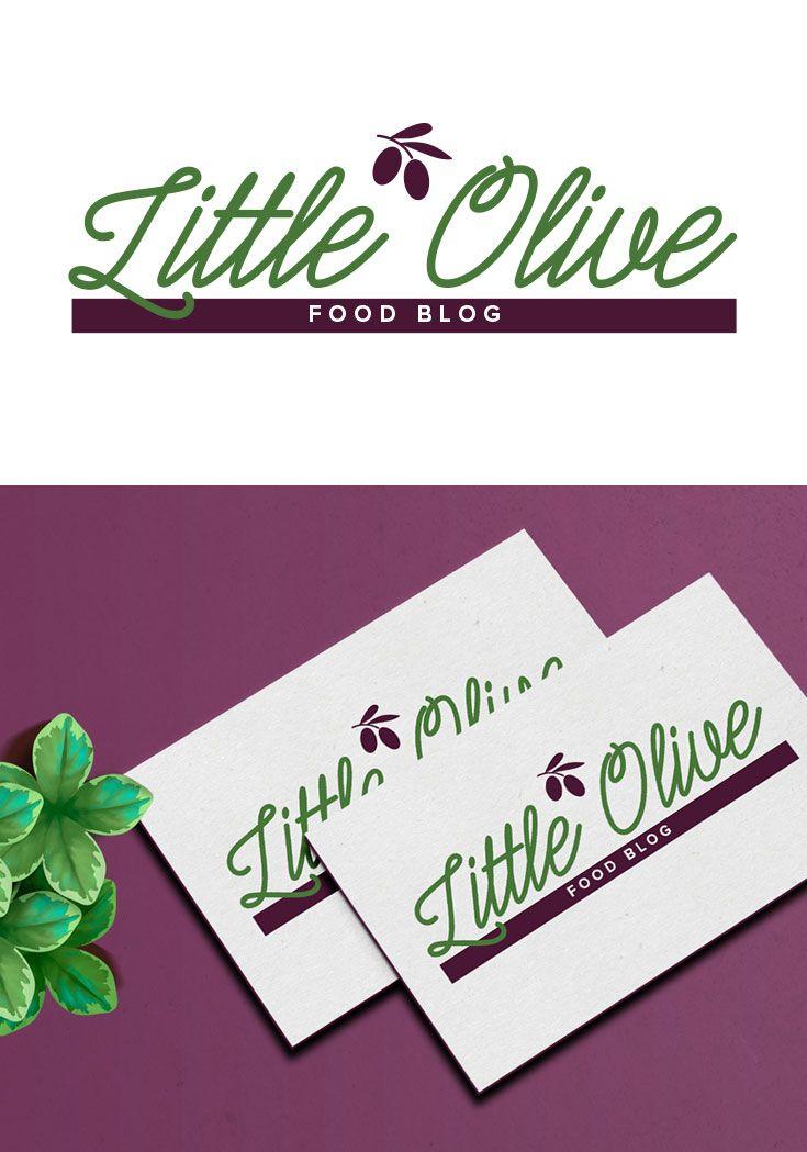 Purple and Green Restaurant Logo - Food Blogger Logo - Premade Logo - Blogger Logo - Restaurant Logo ...