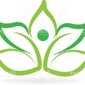 Simple Lotus Flower Logo - Stock Illustration Green Flower Logo Leaves Set Simple Ecology ...