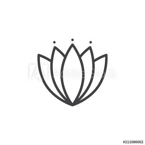 Simple Lotus Flower Logo - Oriental lotus outline icon. linear style sign for mobile concept ...