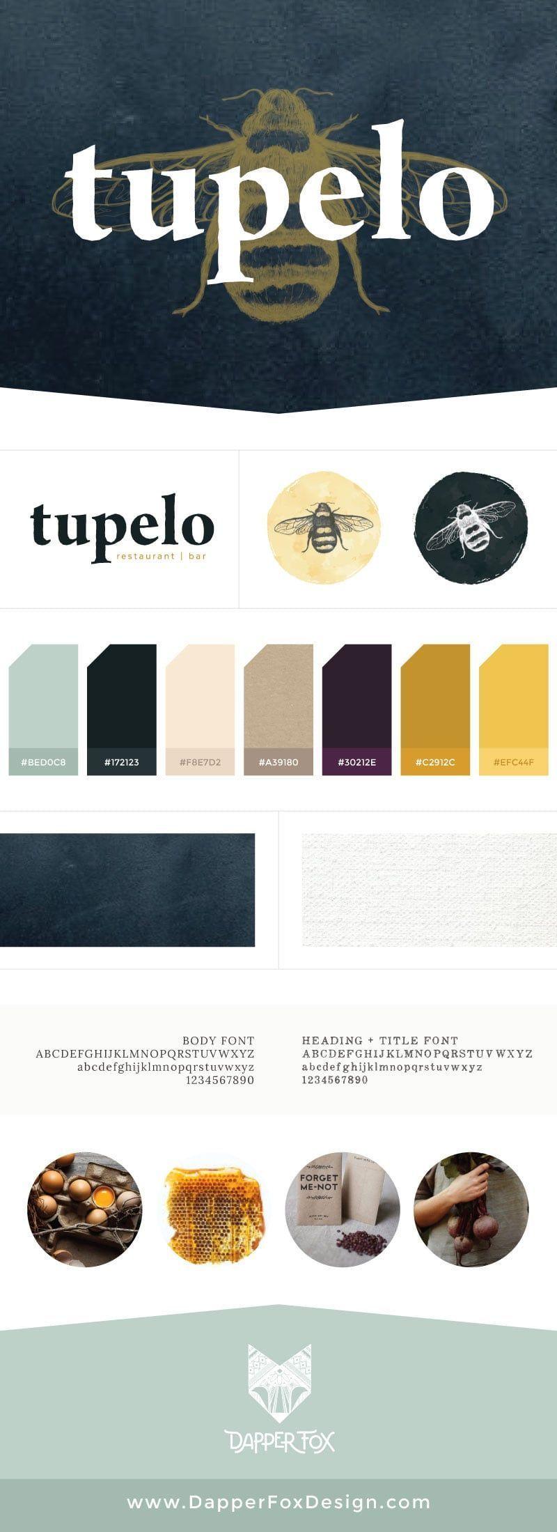 Purple and Green Restaurant Logo - Restaurant Style Guide for Tupelo Park City by Dapper Fox Design ...