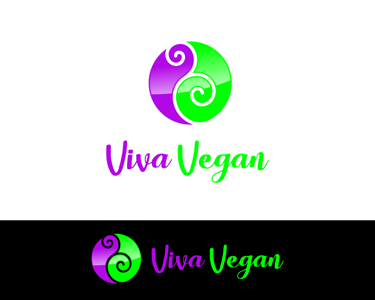 Purple and Green Restaurant Logo - Colorful, Elegant, Restaurant Logo Design for Viva Vegan by alpino ...