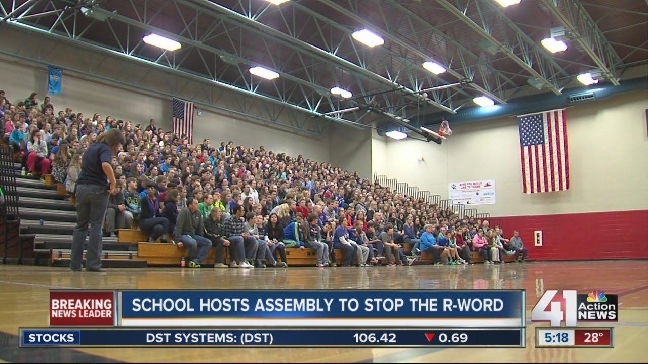 Blue Valley Middle School Logo - Blue Valley Middle School hosts assembly to stop the R-word - YouTube