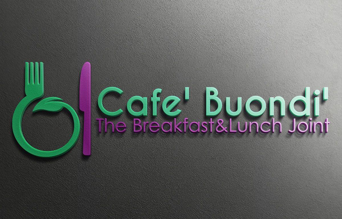 Purple and Green Restaurant Logo - Upmarket, Bold, Restaurant Logo Design for Caffe' Buondi' Breakfast ...