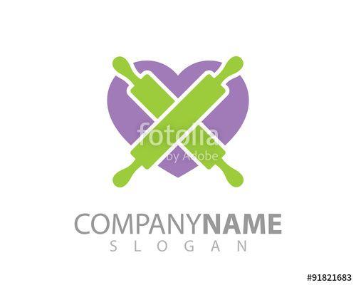 Purple and Green Restaurant Logo - Food logo logo logo logo Stock image