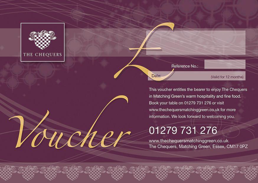 Purple and Green Restaurant Logo - Vouchers Chequers Matching Green