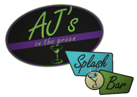 Purple and Green Restaurant Logo - AJ's Bar and Restaurant, Live Music, Cathedral City, CA
