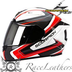 Red and White Scorpion Logo - SCORPION EXO2000 CARB RED WHITE BLACK FULL FACE MOTORCYCLE MOTORBIKE ...