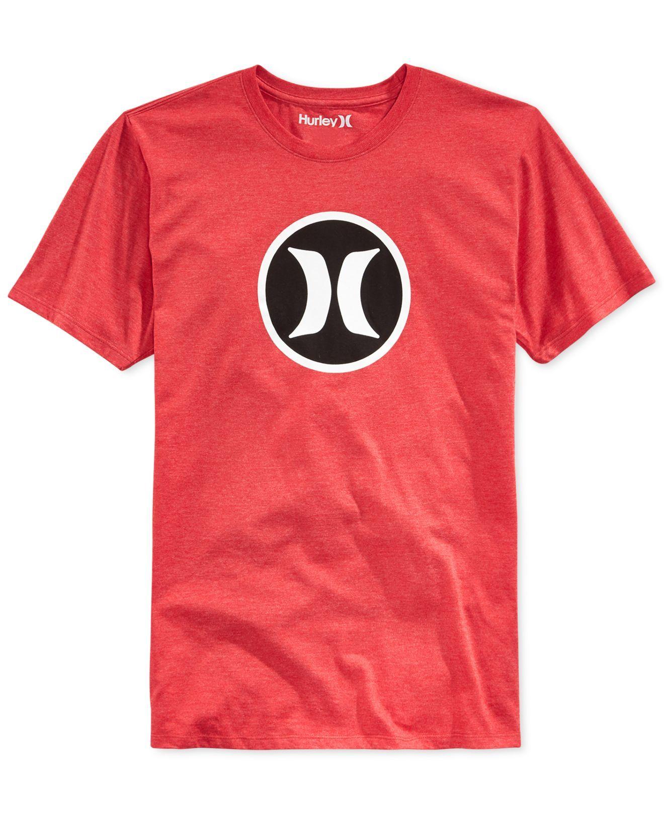 Hurley Circle Logo - Lyst - Hurley Circle Logo-graphic Premium T-shirt in Red for Men
