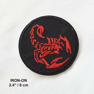 Red and White Scorpion Logo - BLACK WHITE SCORPION Embroidered Iron-on Emblem Badge Patch Spider ...