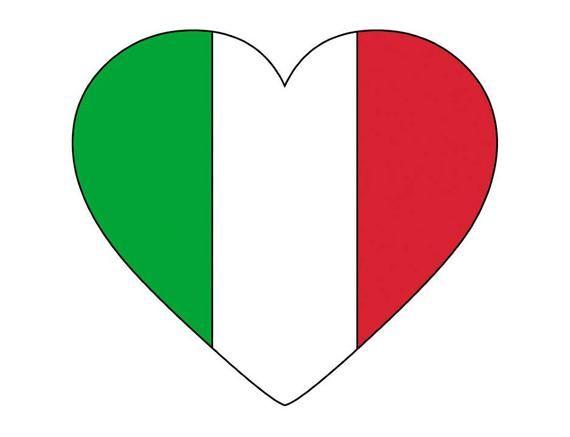 Heart Shaped Line Logo - Italy Italian Italia Heart Shaped World National Nation Flag