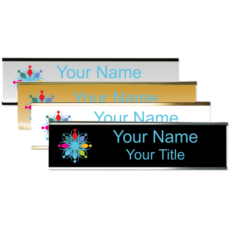 Great Title the Walls Logo - Small Full Color Wall Plate w Left Logo & Frame - Name Tag Wizard